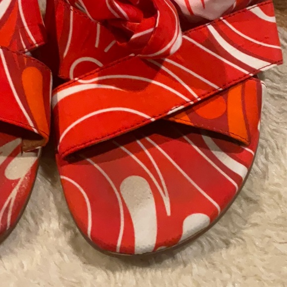 Anthropologie Elina Linardaki Leather Printed Sandals Women's Size: 9 - Picture 5 of 9